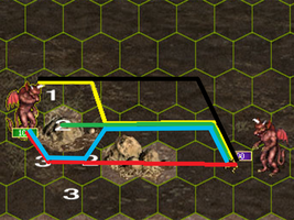 Example 2 Answer: The Familiar moves in blue path.