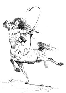 Early sketch by George Almond. This matches the Homm2 centaur archers.