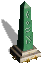 Dark green obelisk