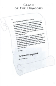 Tarnum's letter to the Elf King