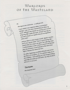 Tarnum's letter to the Historian