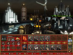 Development screenshot of the Forge town and units